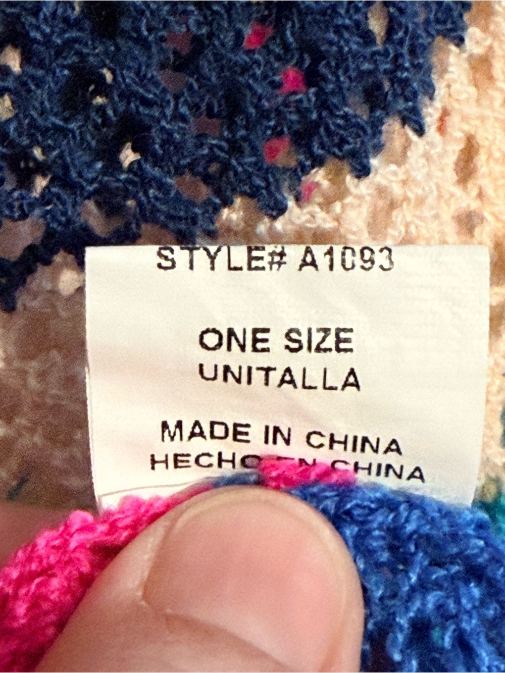 PRONTO USA Striped Open-Knit Multicolor Sweater - Bright Rainbow lightweight - Picture 7 of 7